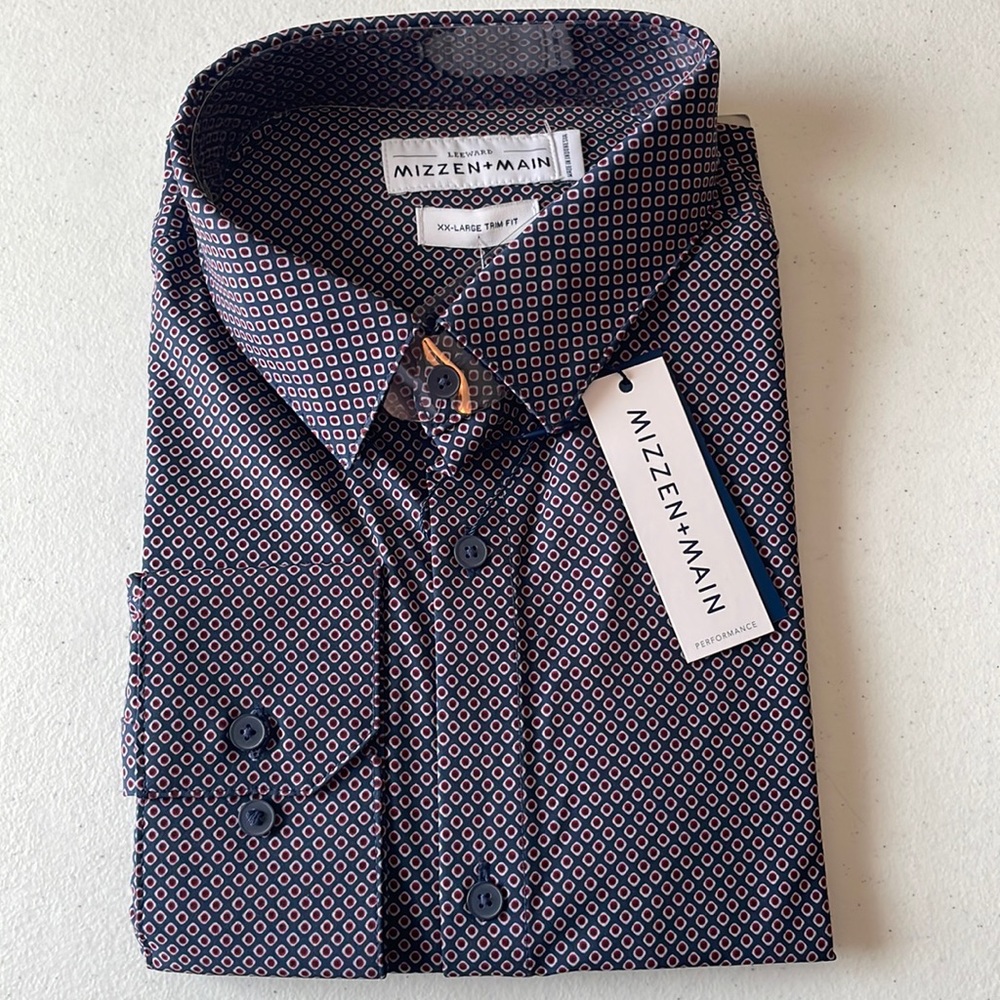 Mizzen + Main Men’s Long Sleeve Dress Shirt XXL